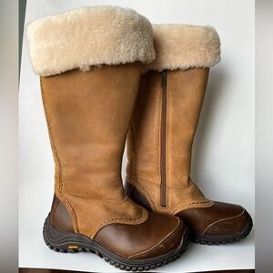 Tan and Brown  UGGs Shearling-Lined Boots